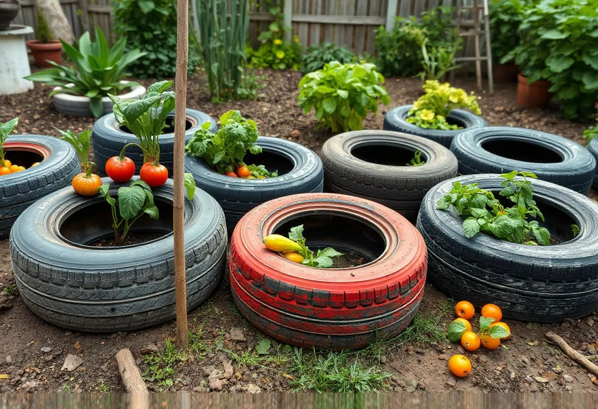 Cómo crear un huerto en neumáticos reciclados